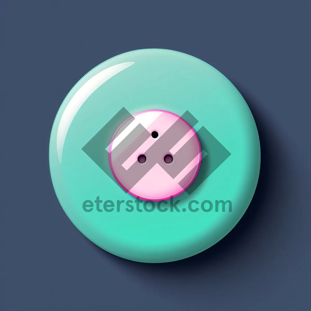 Picture of Modern Square Button with 3D Shiny Key