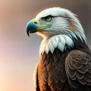 Vibrant Bald Eagle Close-Up: Majestic Predator with Piercing Yellow Eye