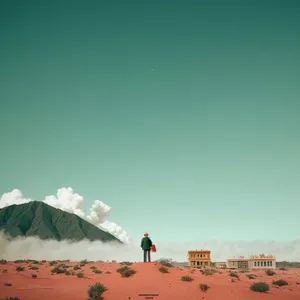 Desert Bliss: Majestic Sandy Dune Landscape under Clear Skies