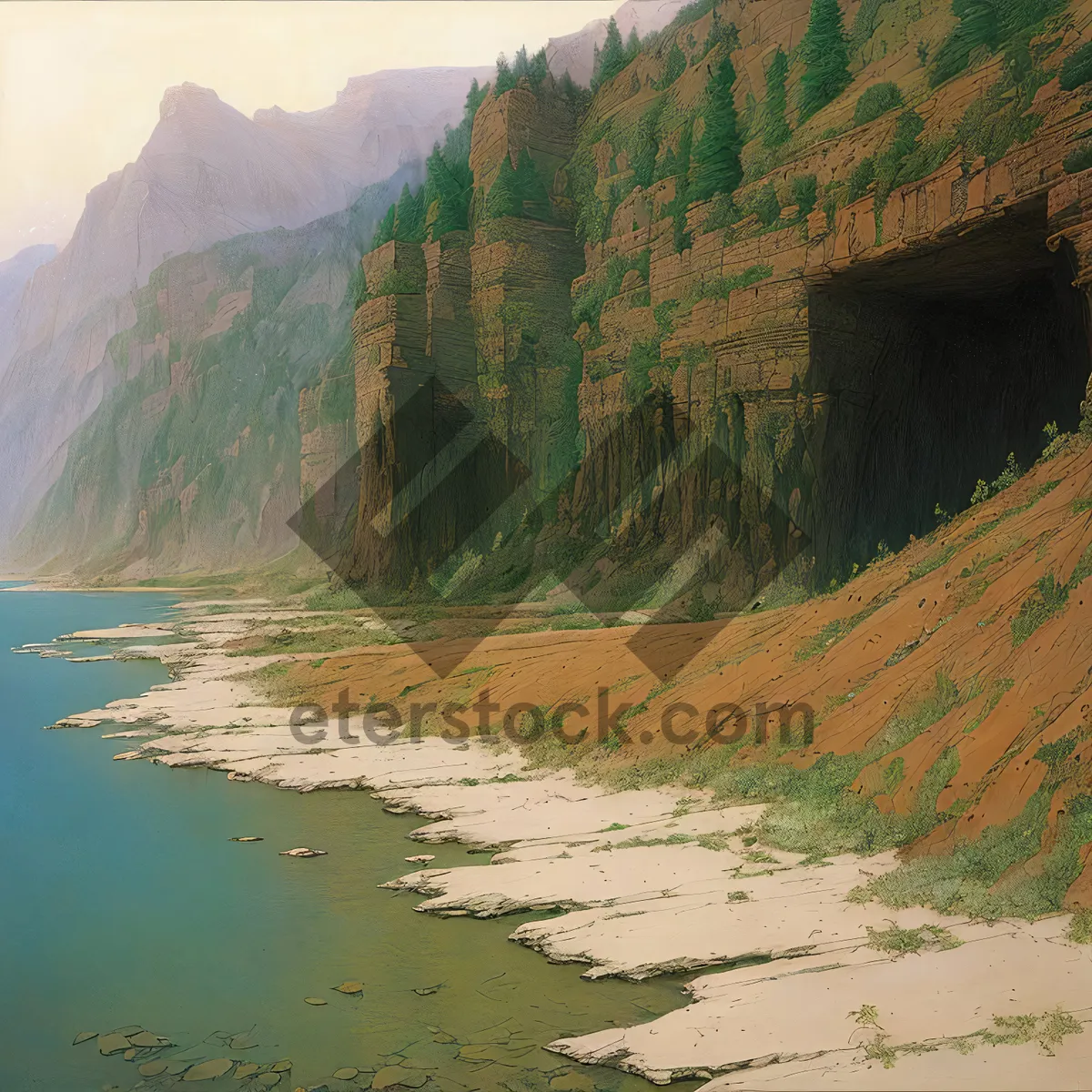 Picture of Spectacular Canyon Landscape with Majestic Mountains and River