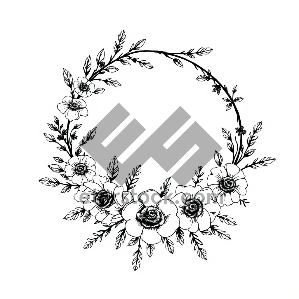 Picture of Vintage Floral Winter Border Decoration Pattern