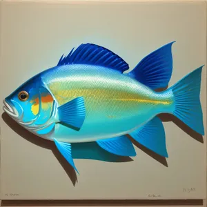 Tropical Goldfish Swimming in Seawater Aquarium