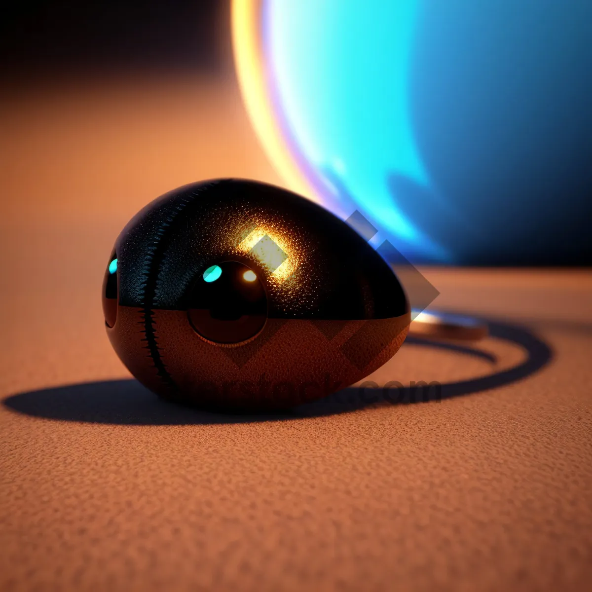 Picture of Black Light-up Trackball Mouse - Sleek and Stylish Electronic Device