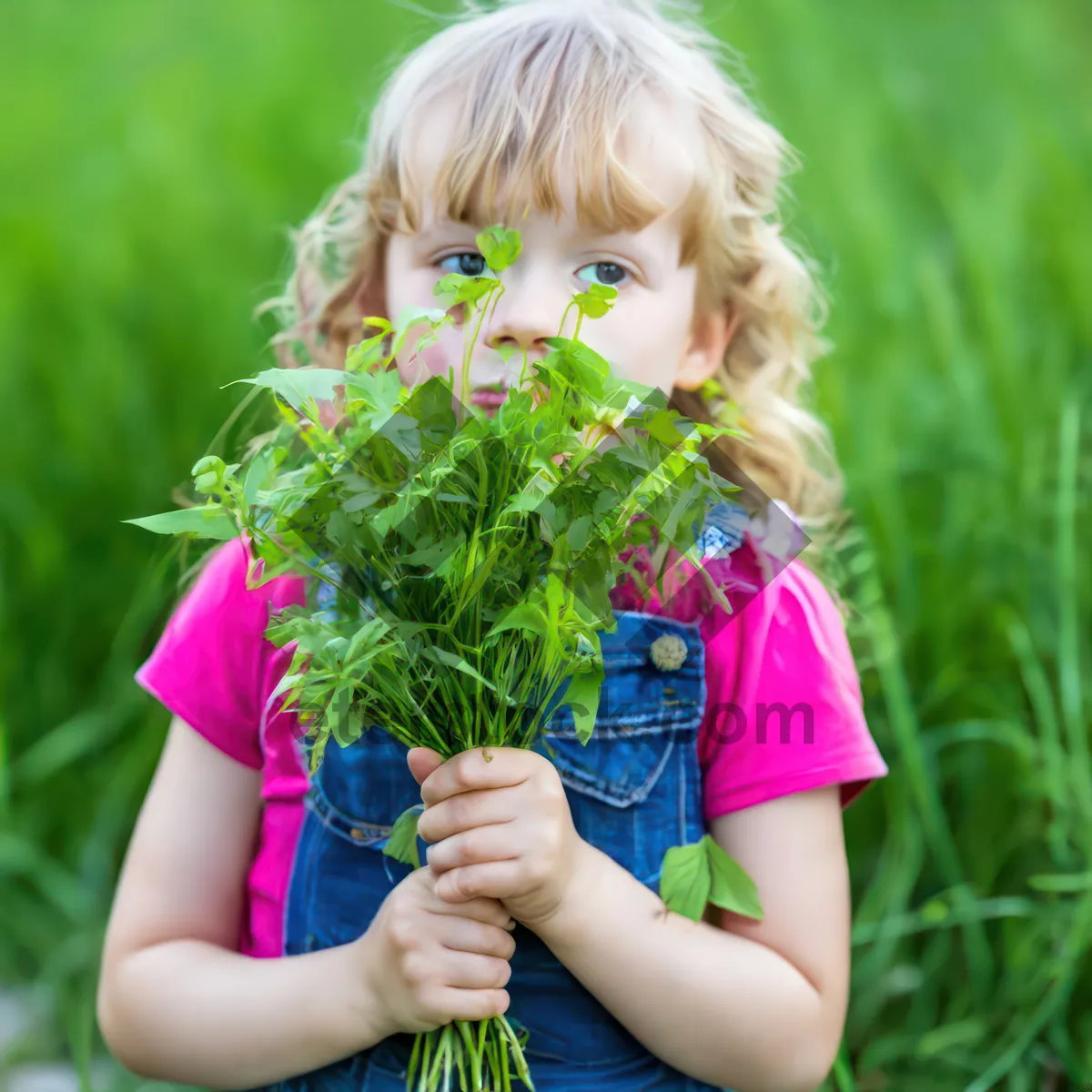 Picture of Happy child with dandelion in park