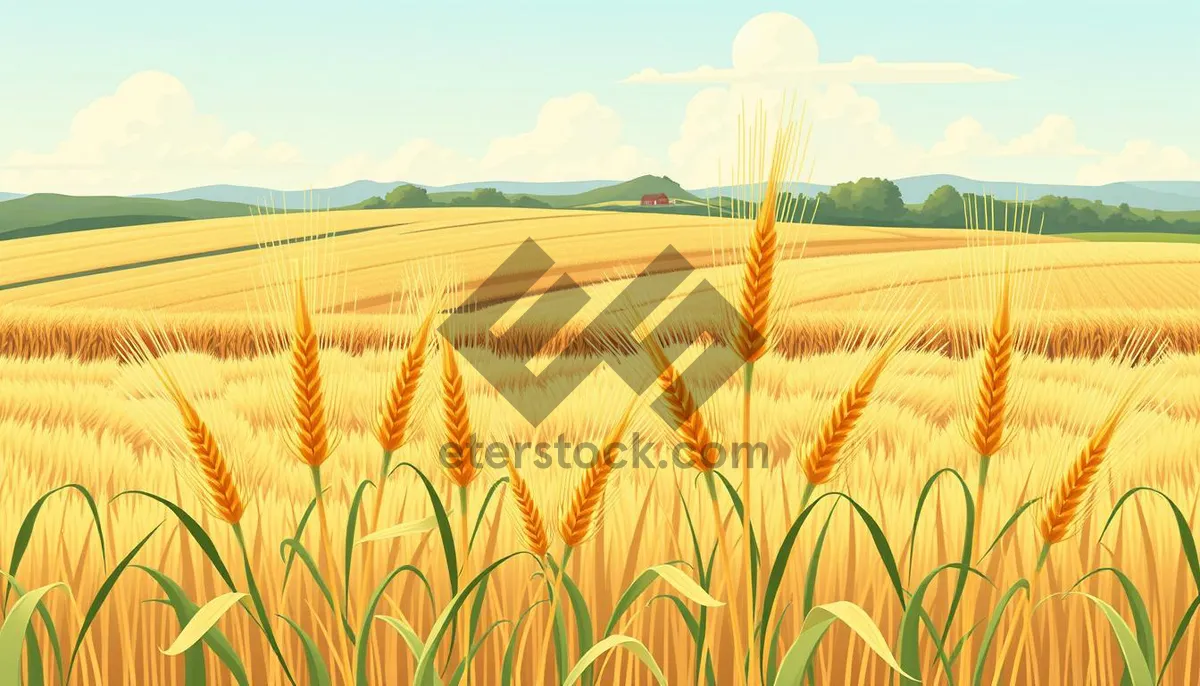 Picture of Agricultural landscape under summer sky - "Sunny Countryside Meadow