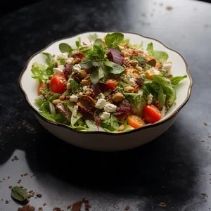 Healthy Vegetable Salad Bowl with Fresh Ingredients