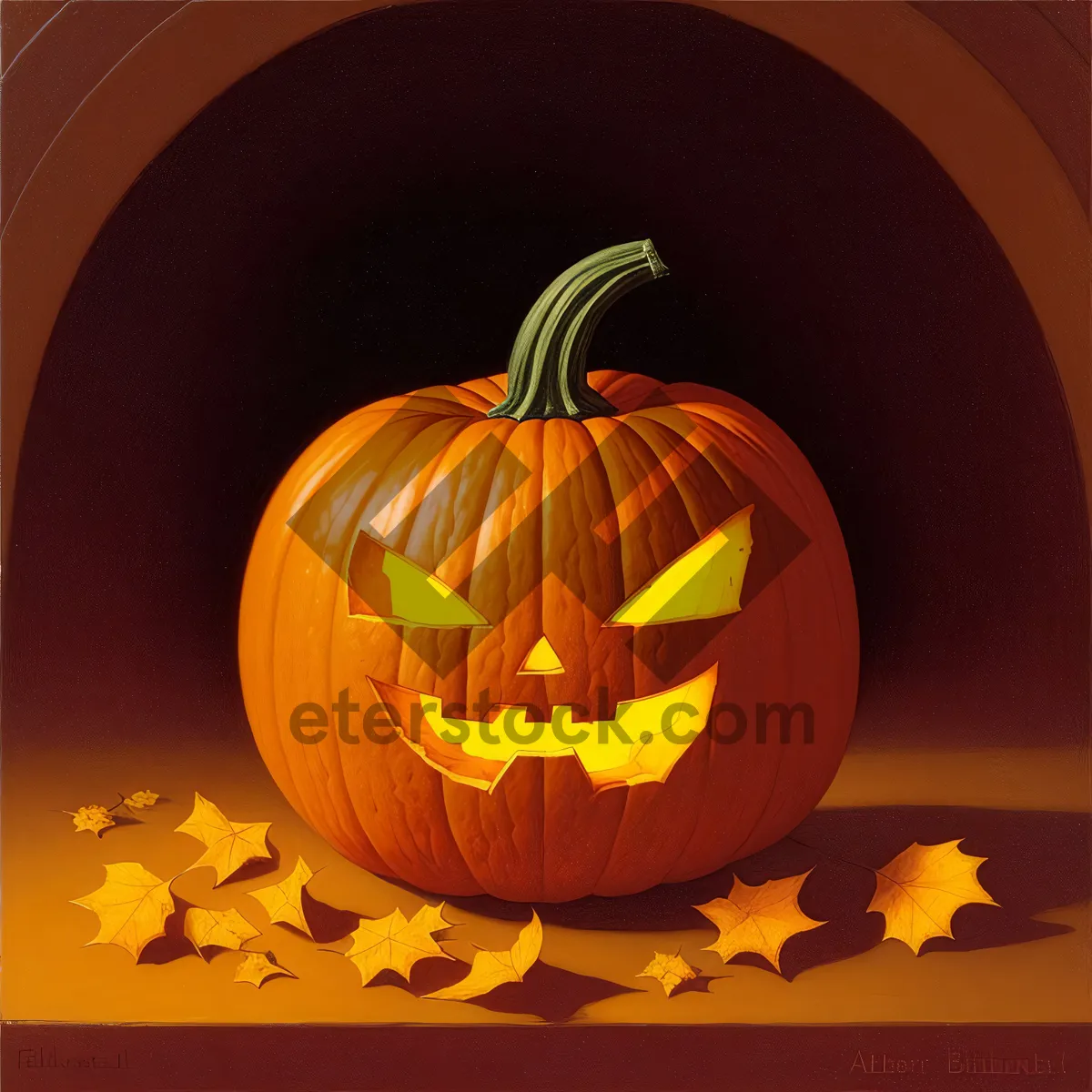 Picture of Festive Halloween Jack-O'-Lantern Pumpkin Decoration