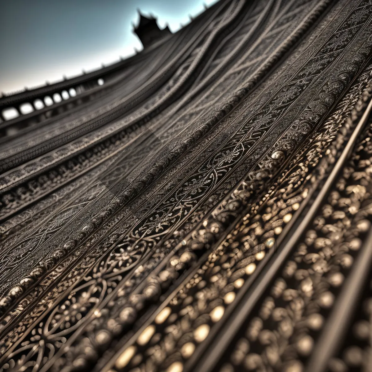 Picture of Patterned Tile Roof Design: Artistic Surface with Texture