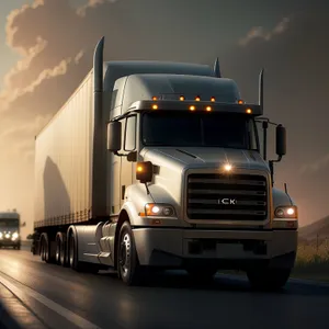 Speeding Freight Truck on Highway