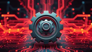 Digital Fractal Light Art Design Gear Texture