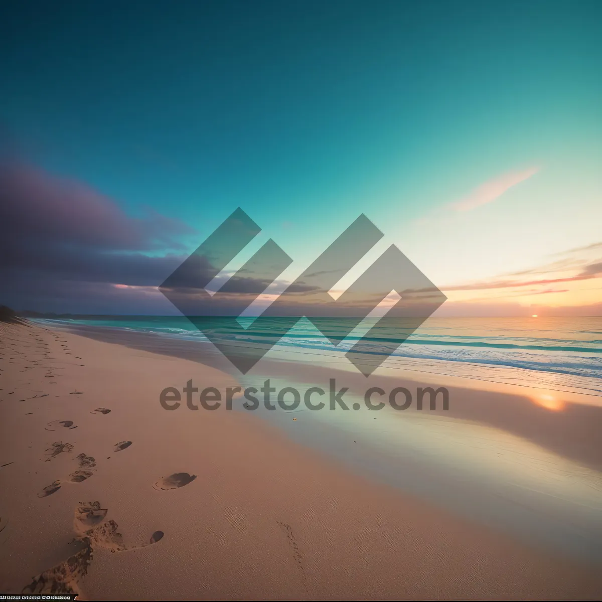 Picture of Dramatic Desert Dusk: Sunset Over Sand Dunes