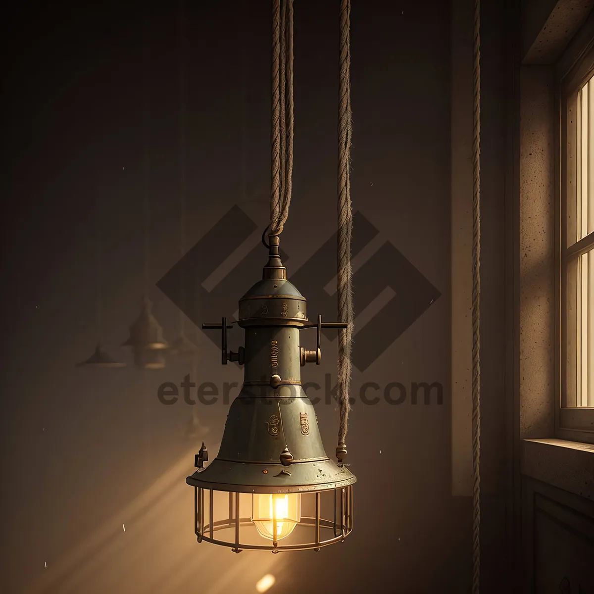 Picture of Golden Chandelier Adorning Historic Church Building