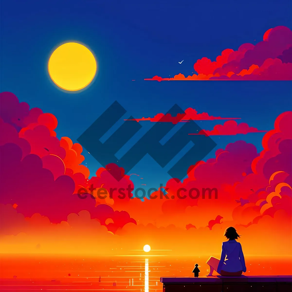 Picture of Radiant Sunsets Over Tranquil Seas