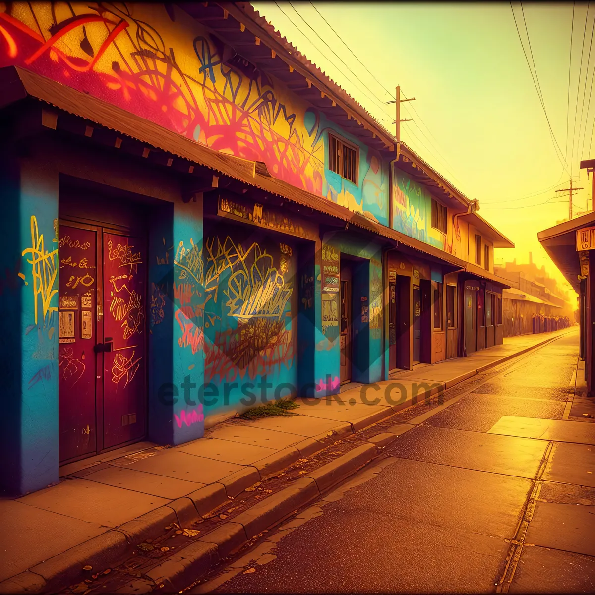 Picture of Urban Subway Station and Cityscape