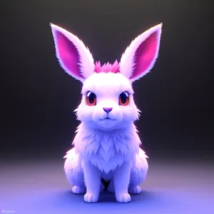 Fluffy Bunny Sitting in Studio