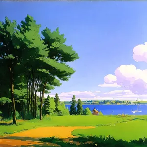Serene Summer Golf Course Scenery