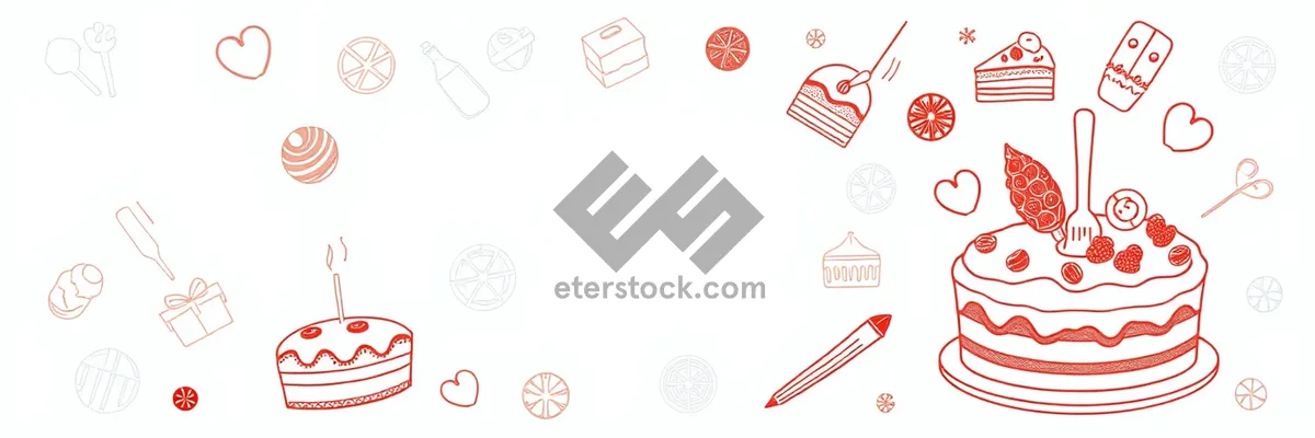 Picture of Pink floral design element for holiday celebration card.