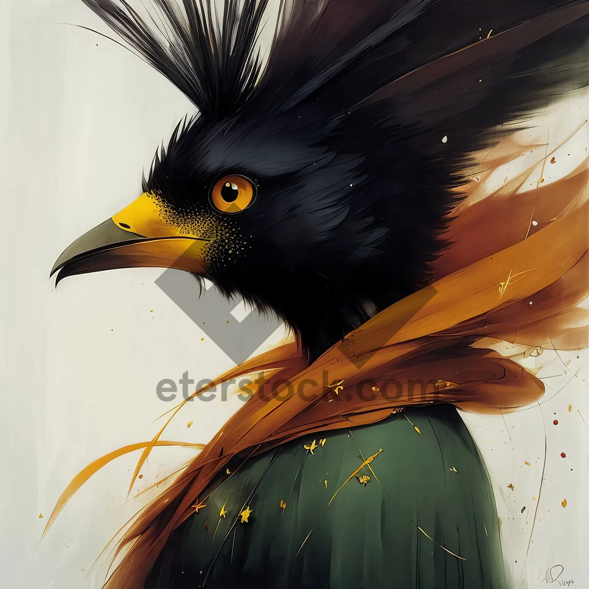 Picture of Vibrant Yellow Starling with Striking Feathers