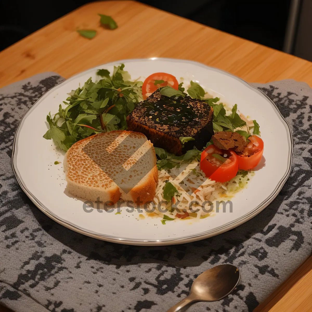Picture of Delicious Gourmet Salad with Grilled Steak and Vegetables