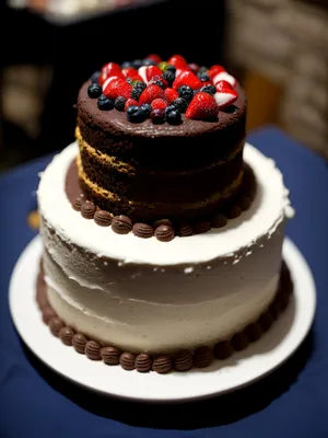 Delectable Sweet Berry Chocolate Cake