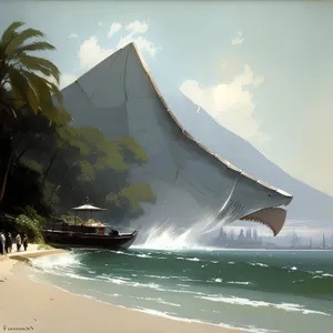 Serene Schooner Sailing on Crystal Clear Waters