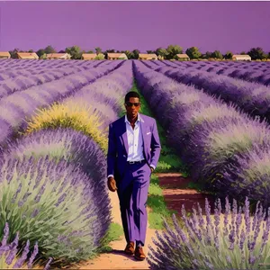 Lavender fields under a summer sky.