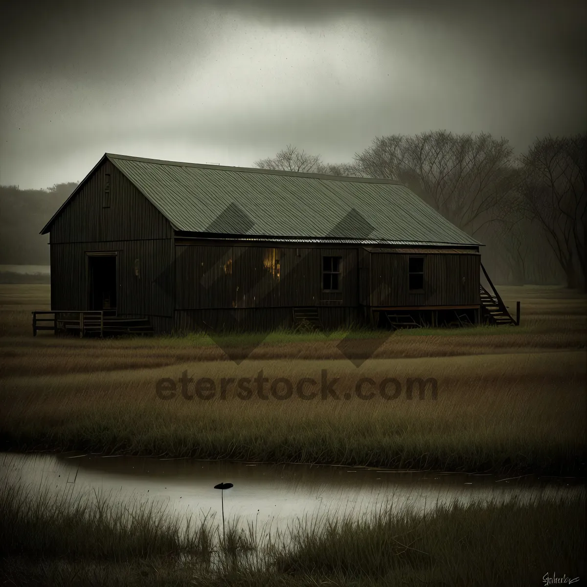 Picture of Vintage Mobile Home on Rural Farm