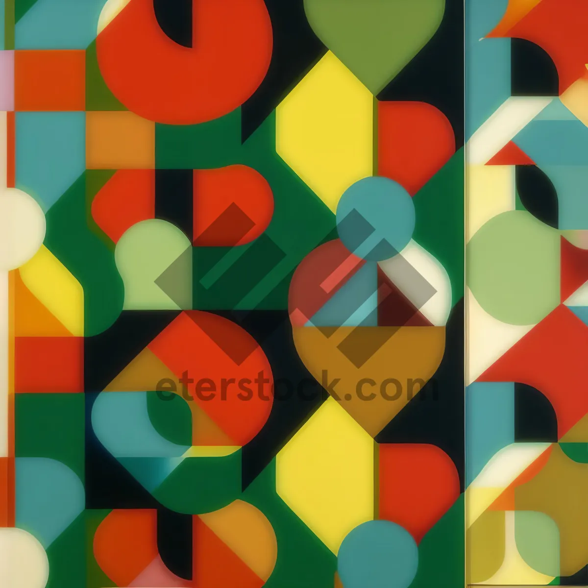 Picture of Colorful circle pattern tile design for hippie wallpaper art.