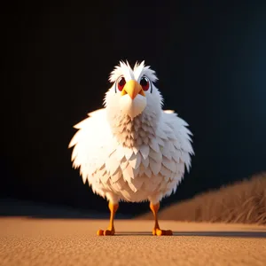 Cute Fluffy Chick with Yellow Feathers