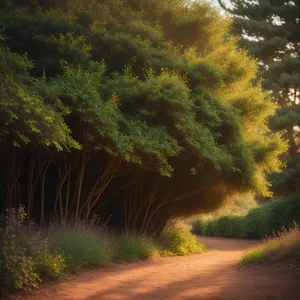 Serene Autumn Pathway Through Woody Landscape