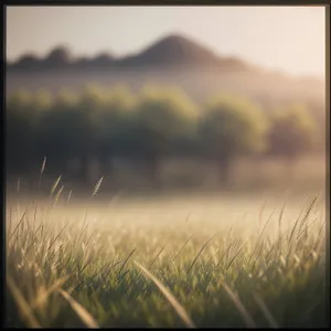 Golden Sunset Over Rural Wheat Field