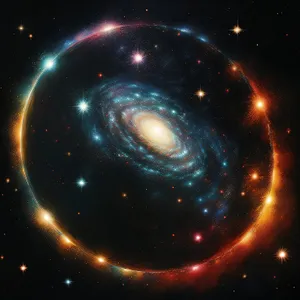 Starry celestial body shining in dark universe