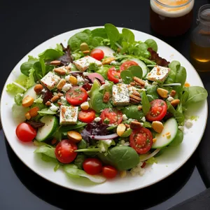 Delicious Gourmet Salad with Fresh Vegetables and Cheese