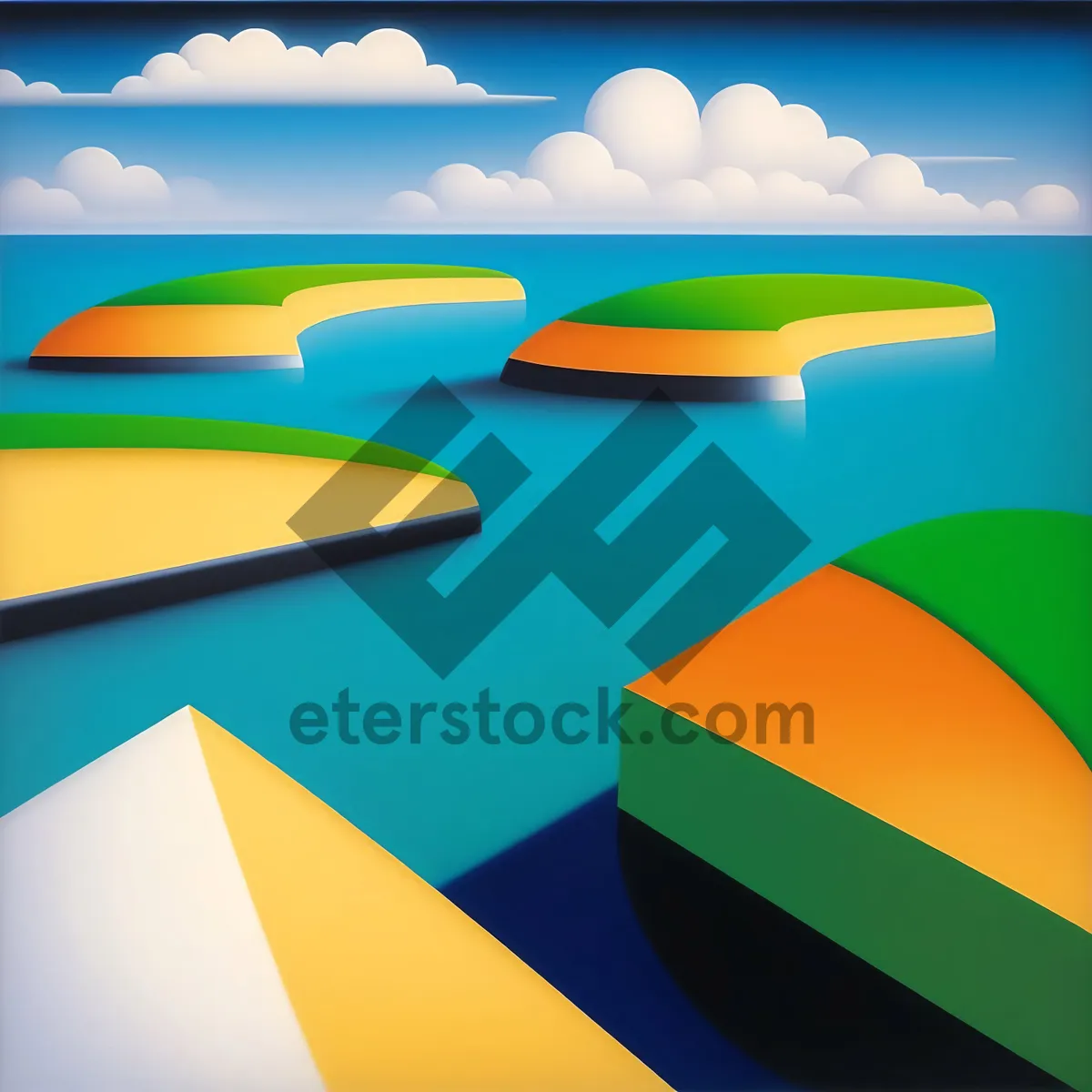 Picture of Graphic Design Symbol Set: Modern Orange Icon Art