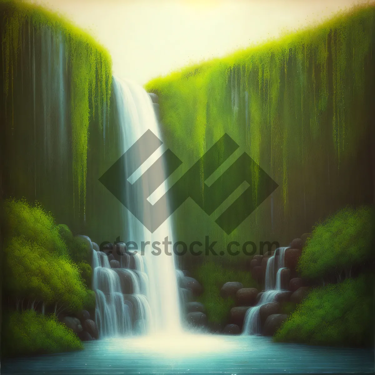 Picture of Waterfall Brush: Applicator for Painting with Flowing River Inspiration