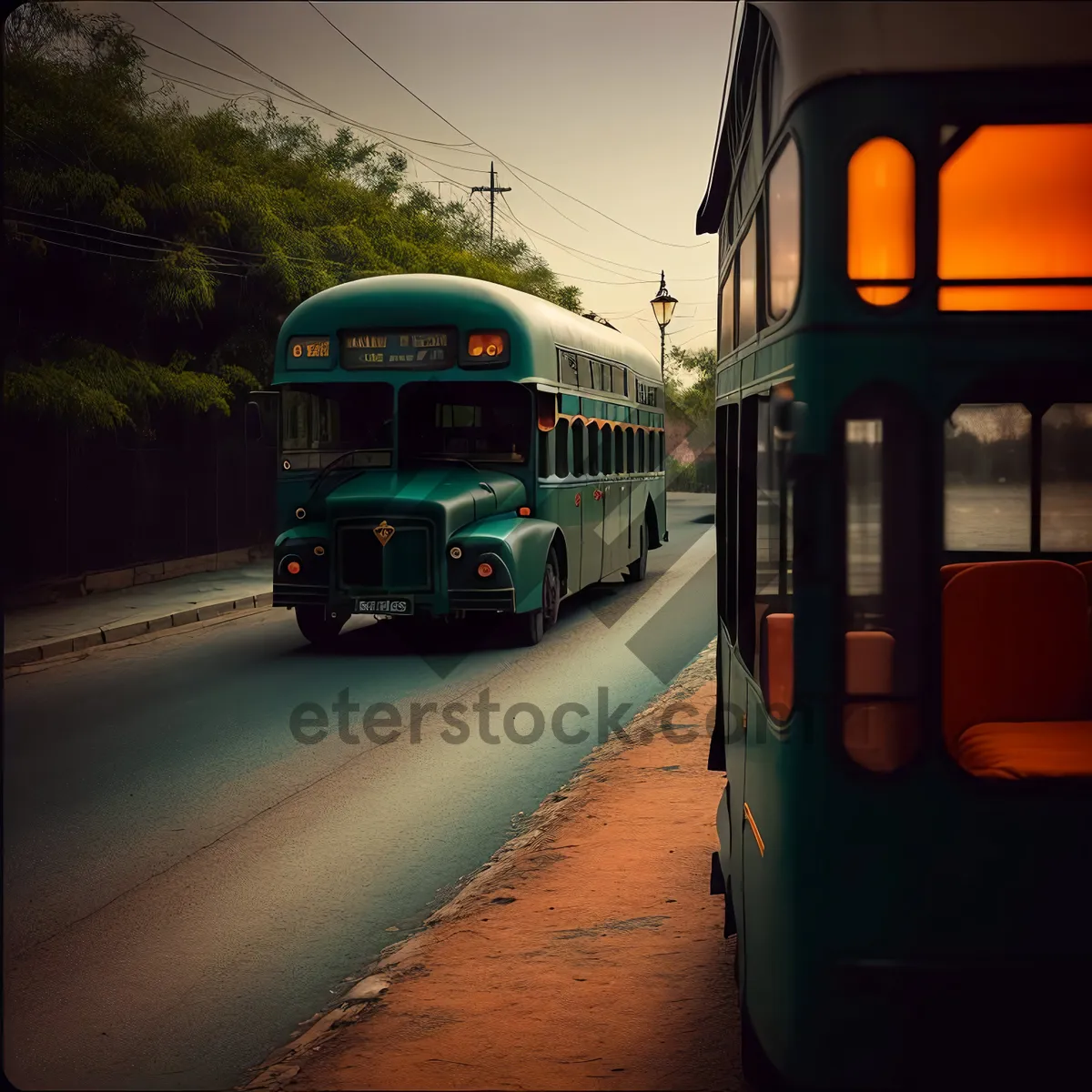 Picture of City Bus on Urban Street