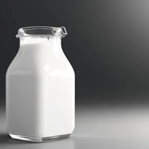 Clean Glass Bottle of Fresh Milk