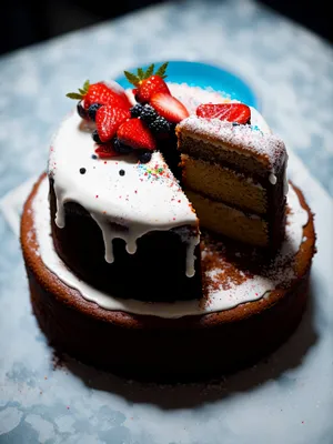 Delicious Strawberry Chocolate Cake with Cream