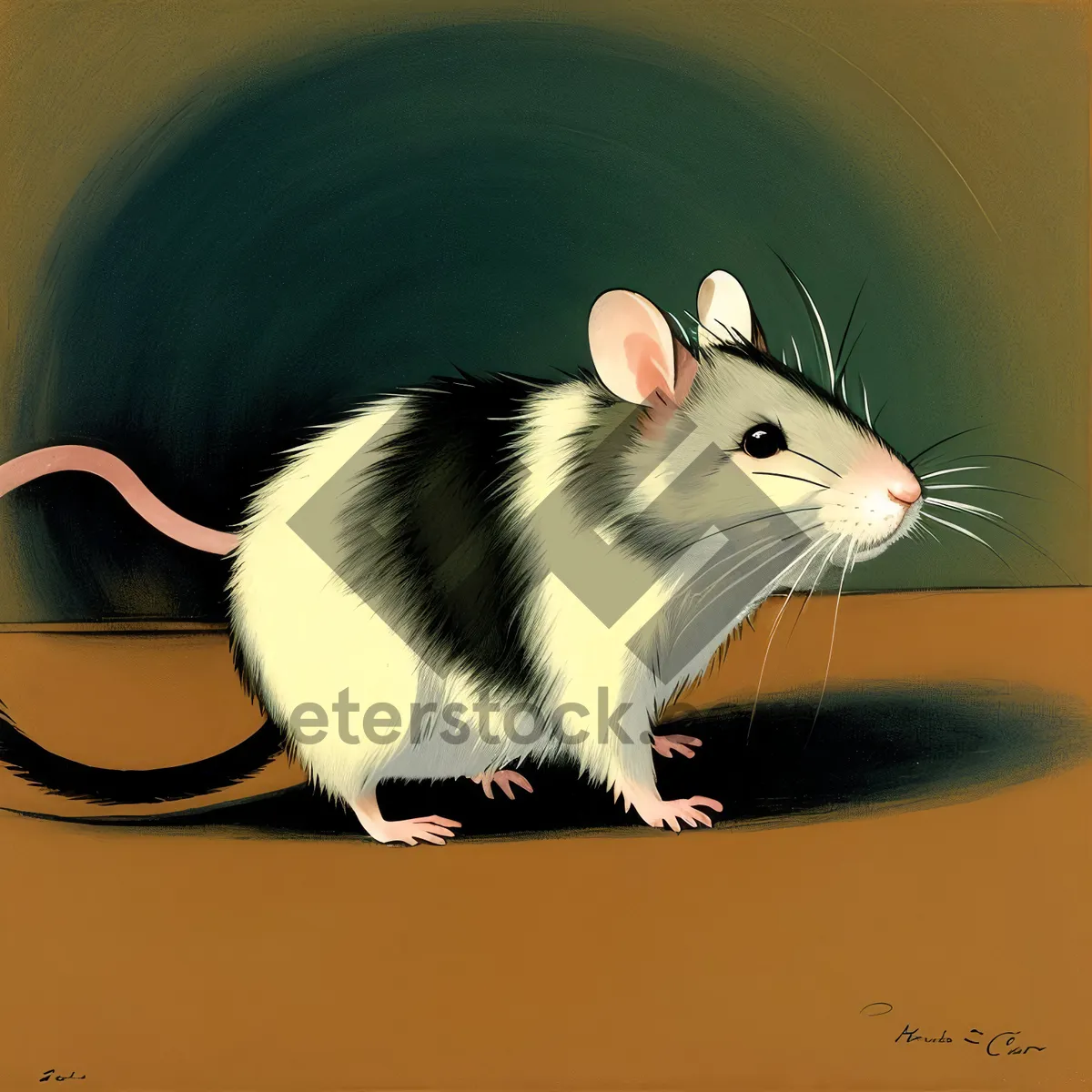 Picture of Adorable Furry Pet Mouse with Whiskers