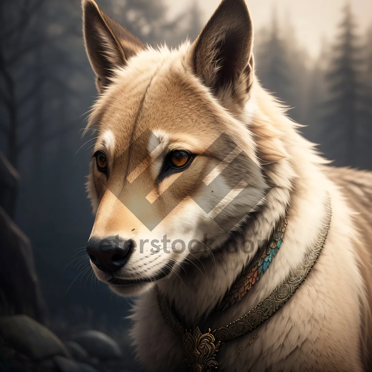 Picture of Cute Portrait of Purebred Dingo - Domestic Pet