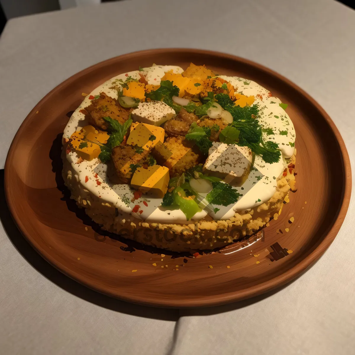 Picture of Gourmet Vegetable Salad Plate with Pepper Garnish