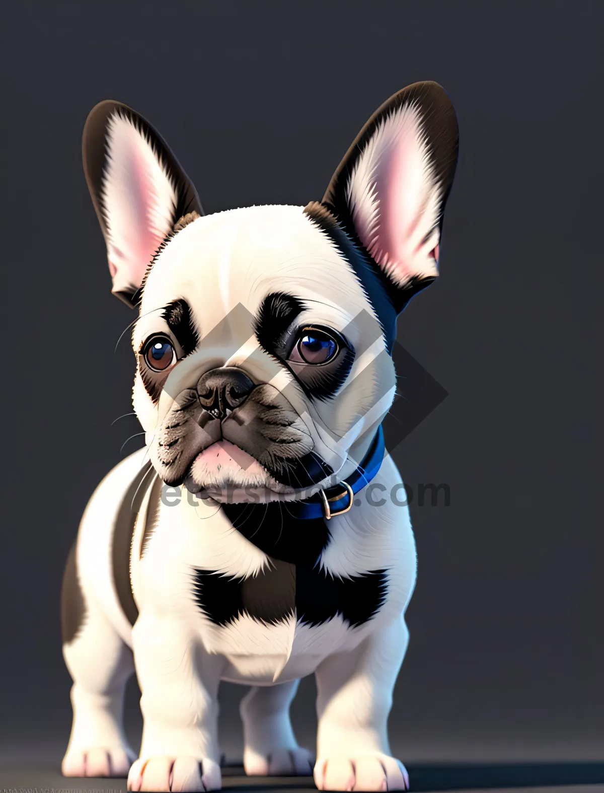 Picture of Affectionate Bulldog Puppy with Wrinkles