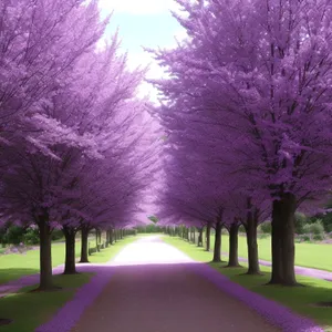 Autumn Redbud Tree in Rural Landscape