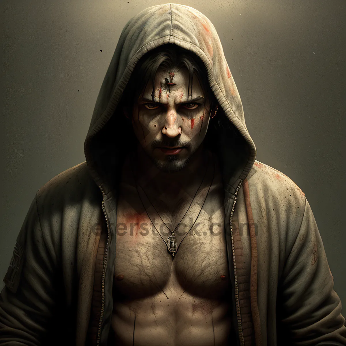 Picture of Dark Masked Man with Expressive Face