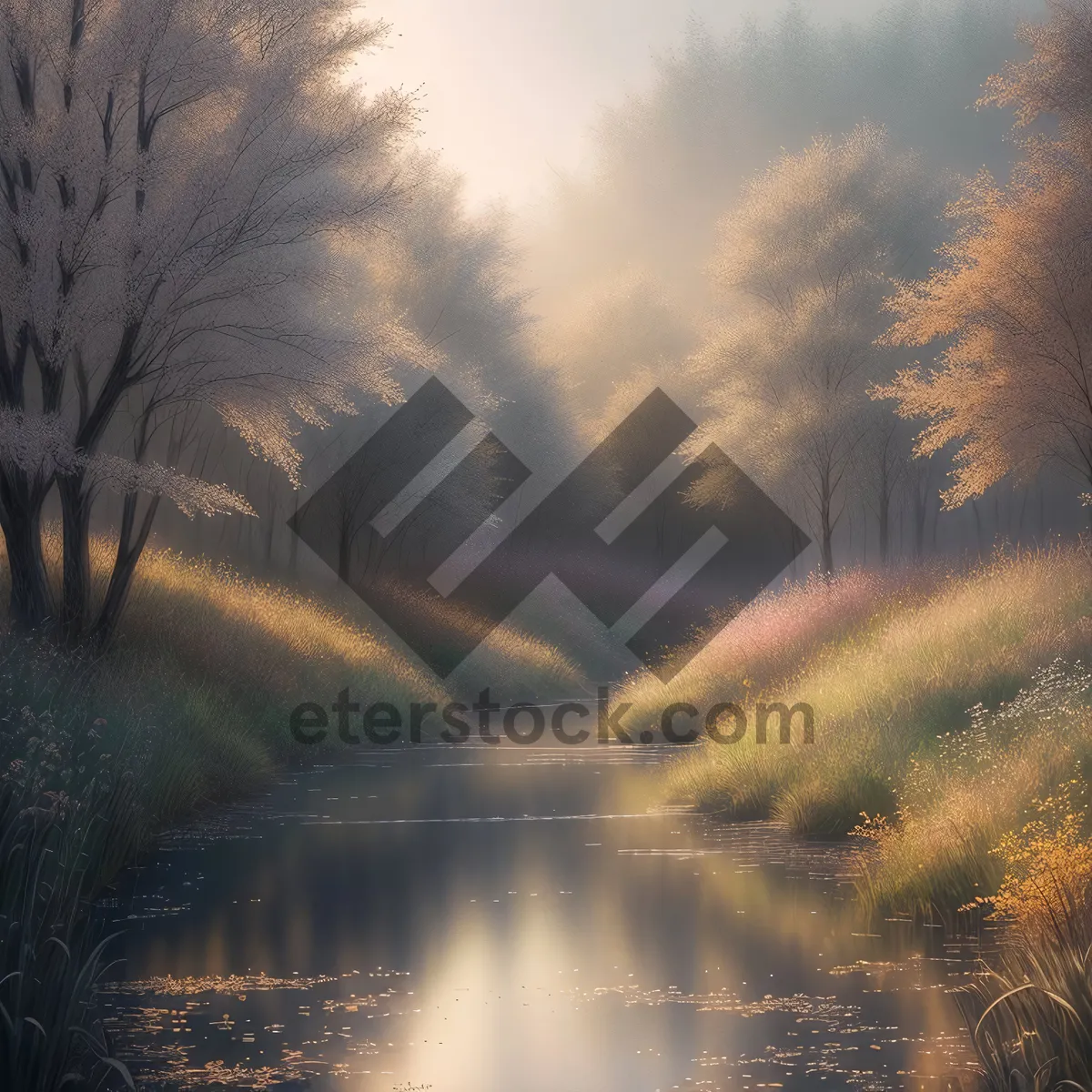 Picture of Golden Horizon: a serene sunset landscape with celestial beauty.