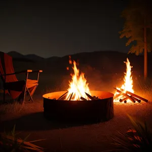 Blazing Warmth: A Fiery Bonfire Illuminating the Night