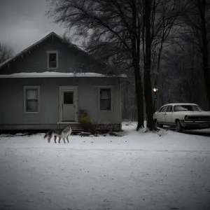 Winter Wonderland: Mobile Home in Snowy Forest