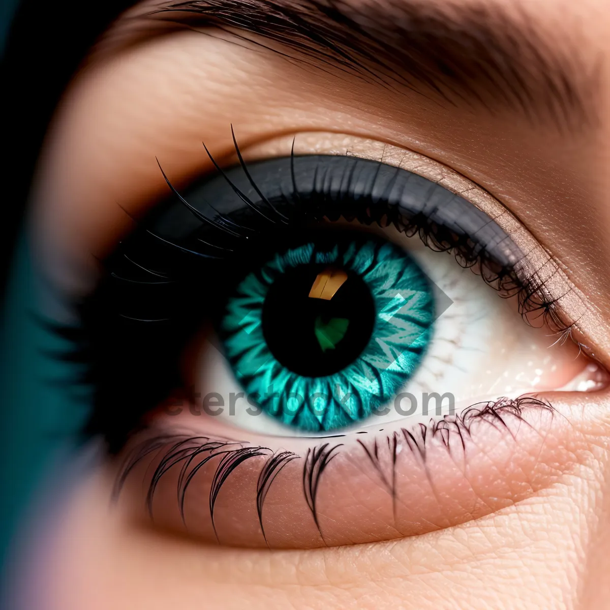 Picture of Sleek and Glamorous Eyelash Makeup Closeup