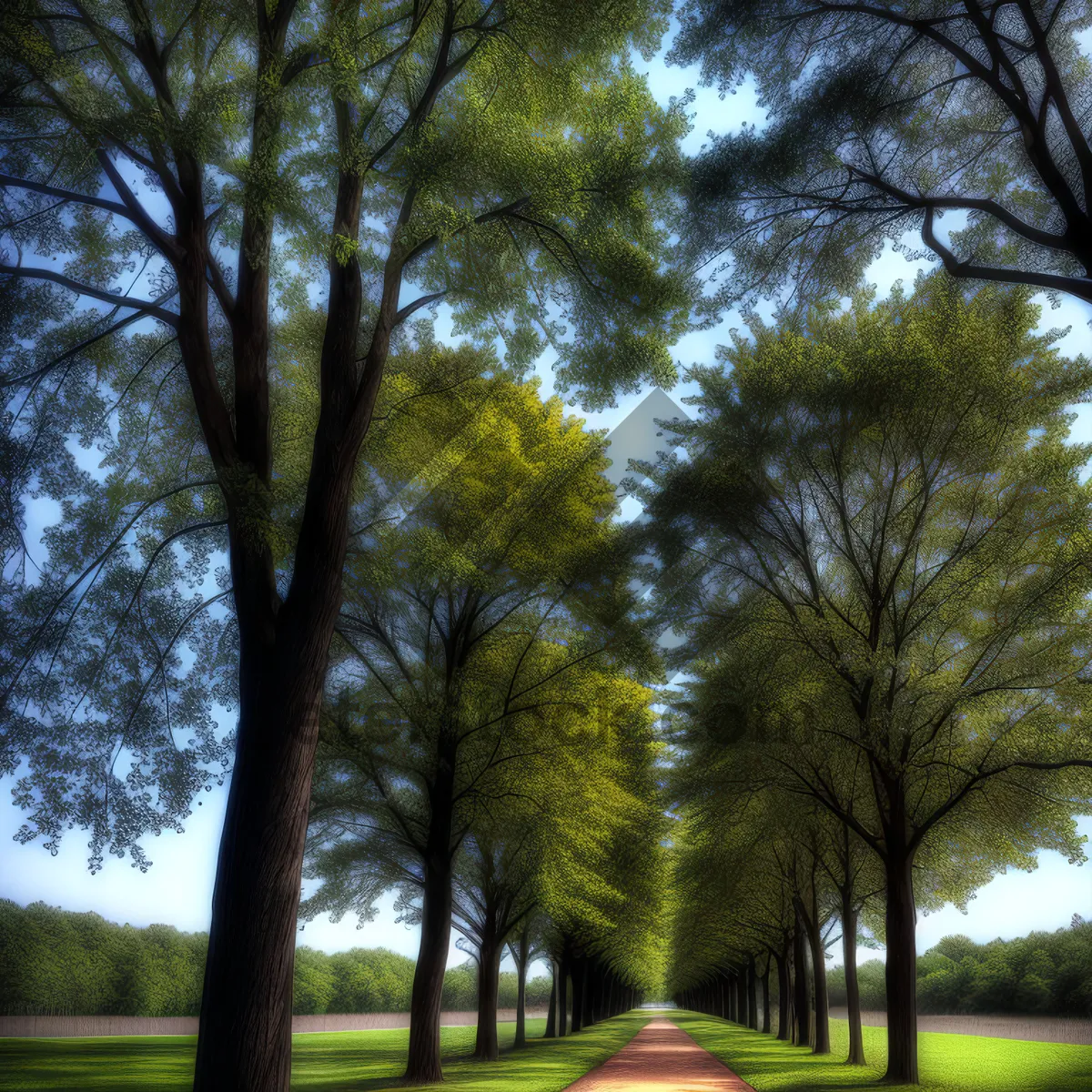 Picture of Autumn Foliage in Park: Vibrant Colors Amidst Trees