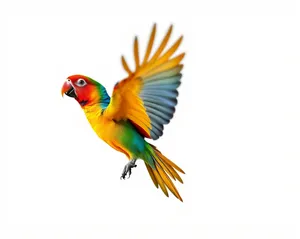 Colorful Parrot on Bright Yellow Background